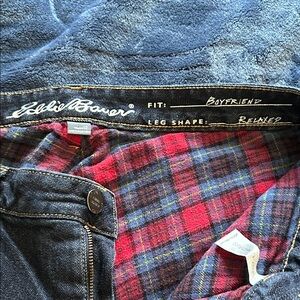 Eddie Bauer Flannel Lined Women's Dark Indigo Straight-Leg Jeans